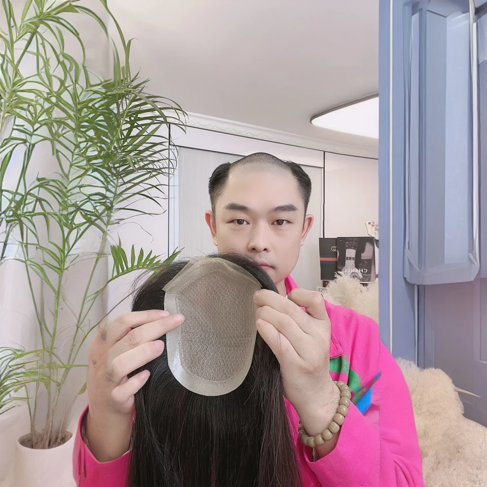 2025新款女士假发N8d 前额隐形逼真 妈生发际线 头顶仿真头皮工艺
