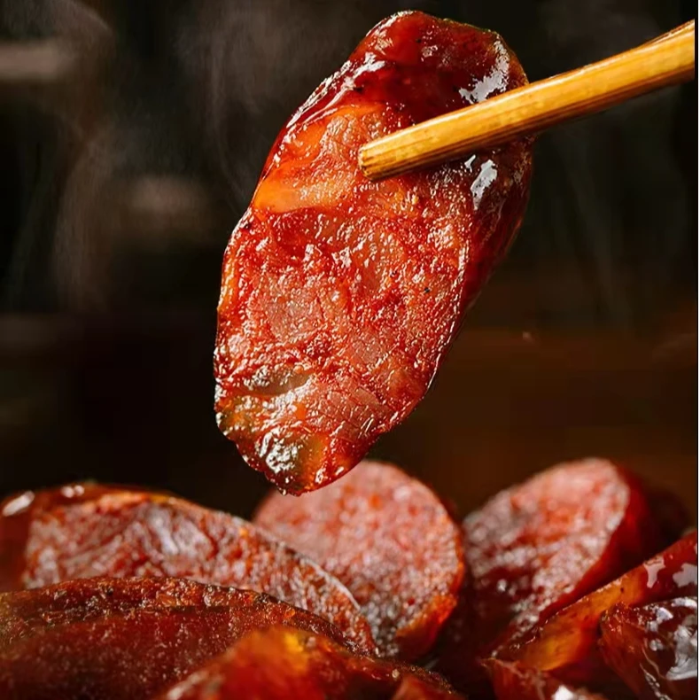 正宗农家土猪传统柏树丫烟熏纯肉香肠0添加