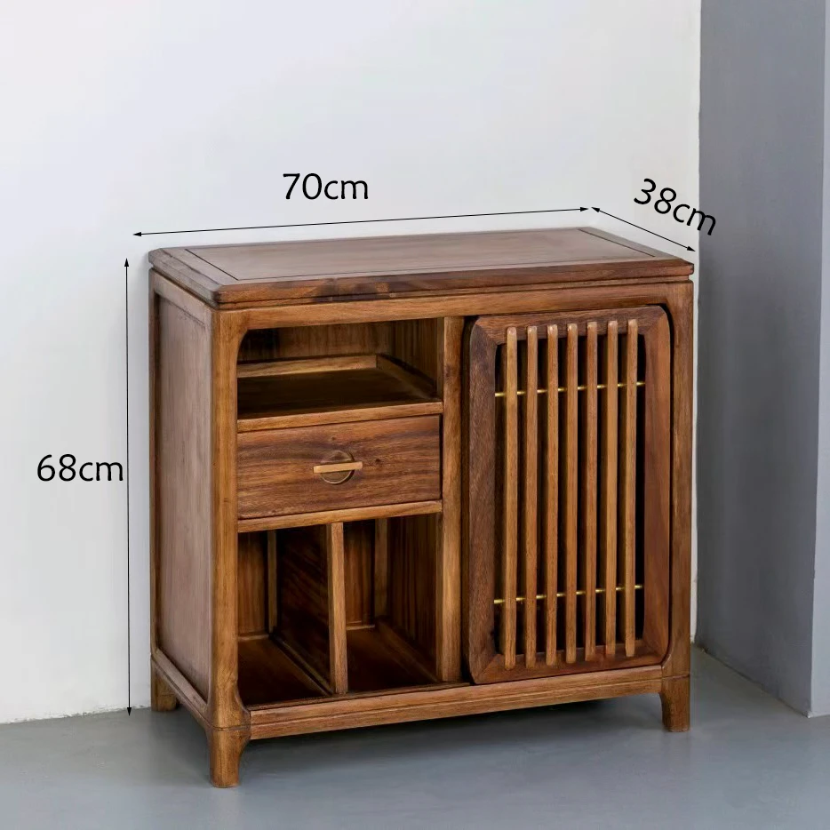 南美胡桃木一门一抽茶水柜储物柜实木餐边柜禅意茶几烧水茶边柜