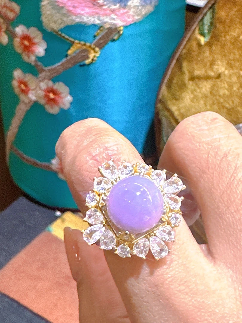 紫翡蛋面戒指好看