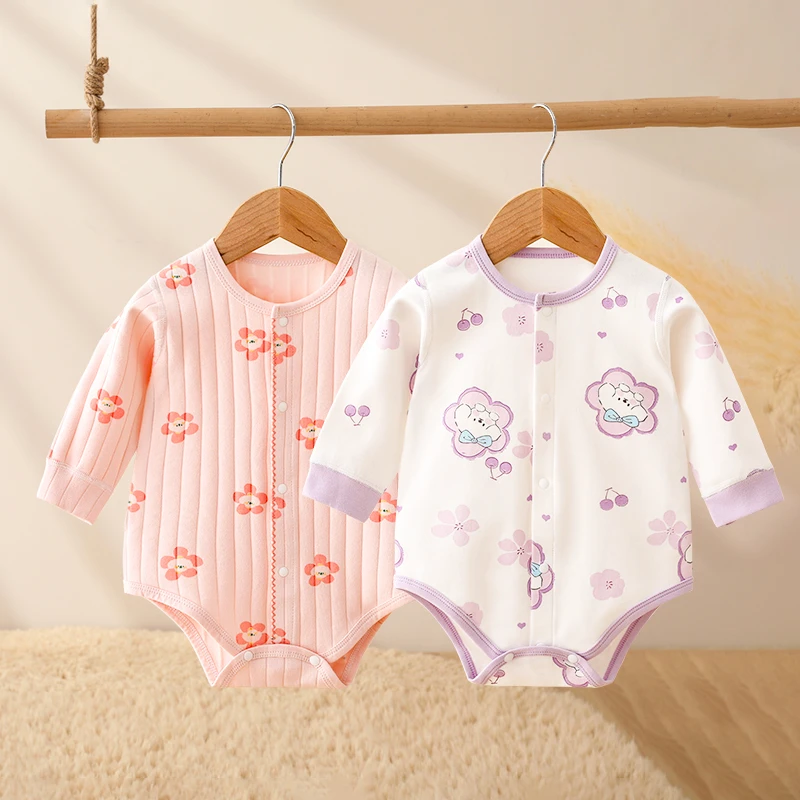 新生儿包屁衣宝宝春款连体衣婴儿纯棉三角爬爬服婴幼儿春装哈衣