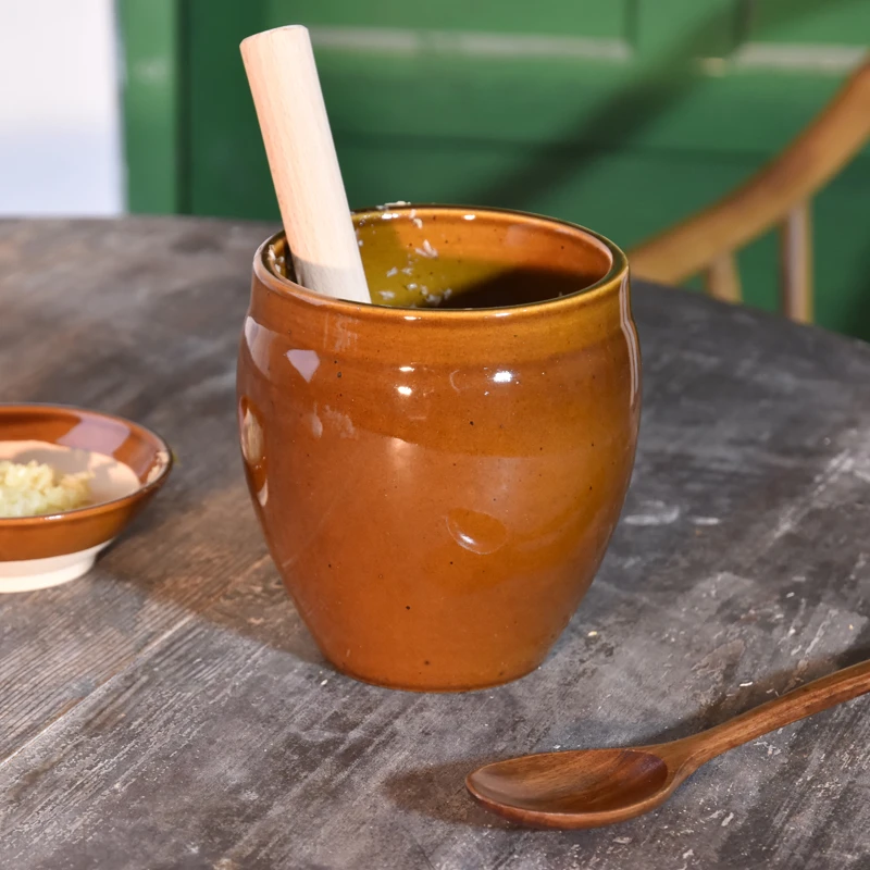 蒜臼子老式家用神器陶瓷辣椒大号商用农村复古蒜罐陶瓷研磨器