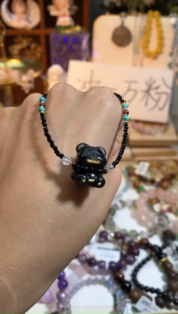 【闪购商品】黑曜岩手链未镶嵌WL141