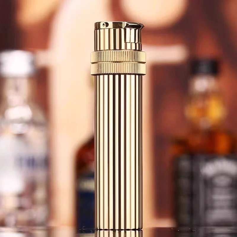 黄铜煤油打火机复古口红爱马仕圆柱收藏送礼男士