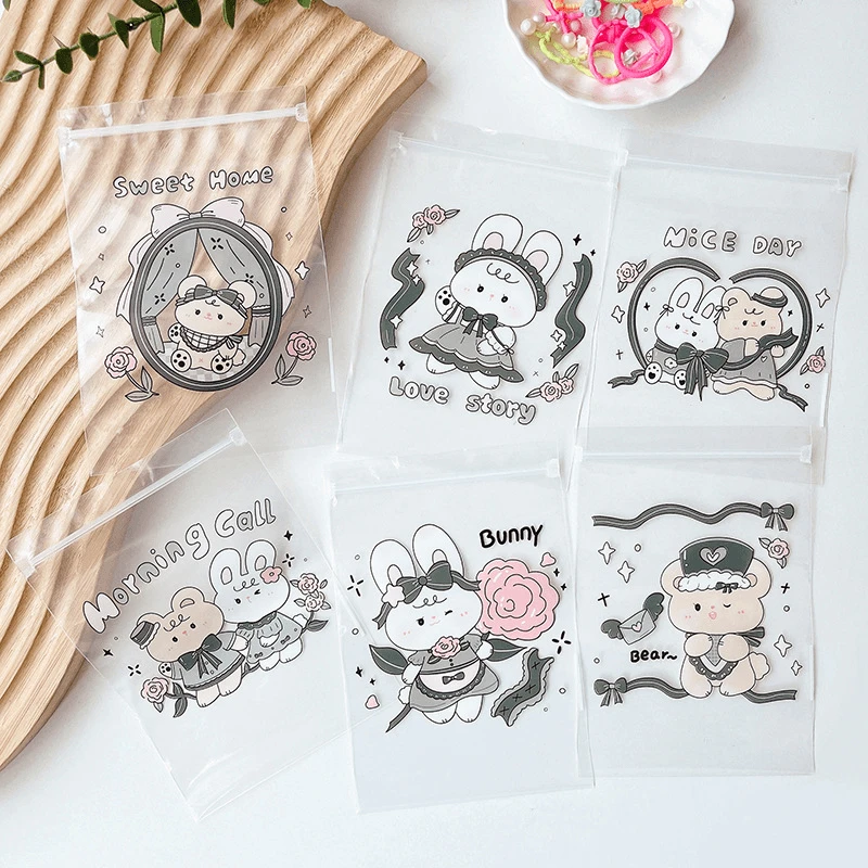 珠珠首饰配饰分装袋100ML卡通PE袋加厚密封袋收纳袋可爱高颜值