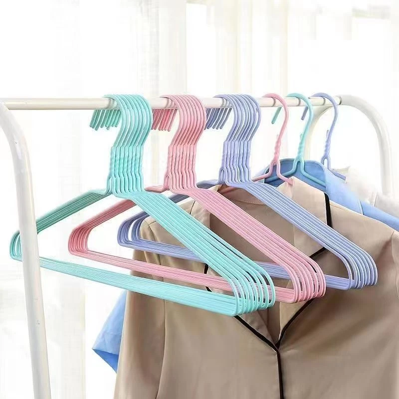【2.1包邮到手十只装】衣服衣挂福利品成人防滑浸塑衣架凹槽晾衣架