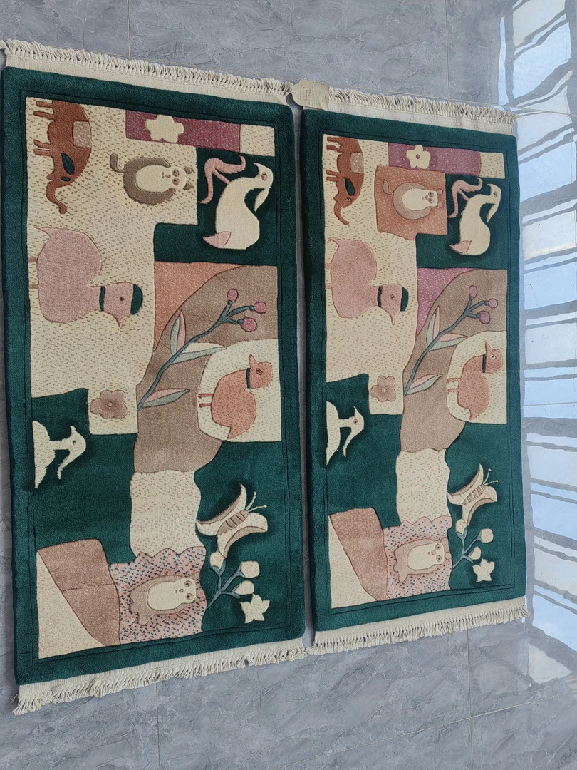 纯手工编织90道羊毛地毯，适用于：卧室，飘窗