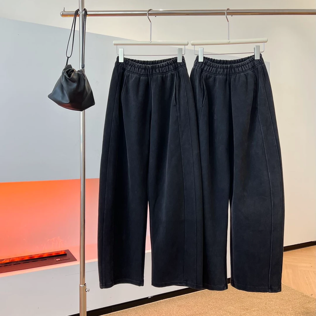 1水洗山本裤冬季加绒复古美式宽松垂感休闲加绒加厚弯刀裤 ZZ8285