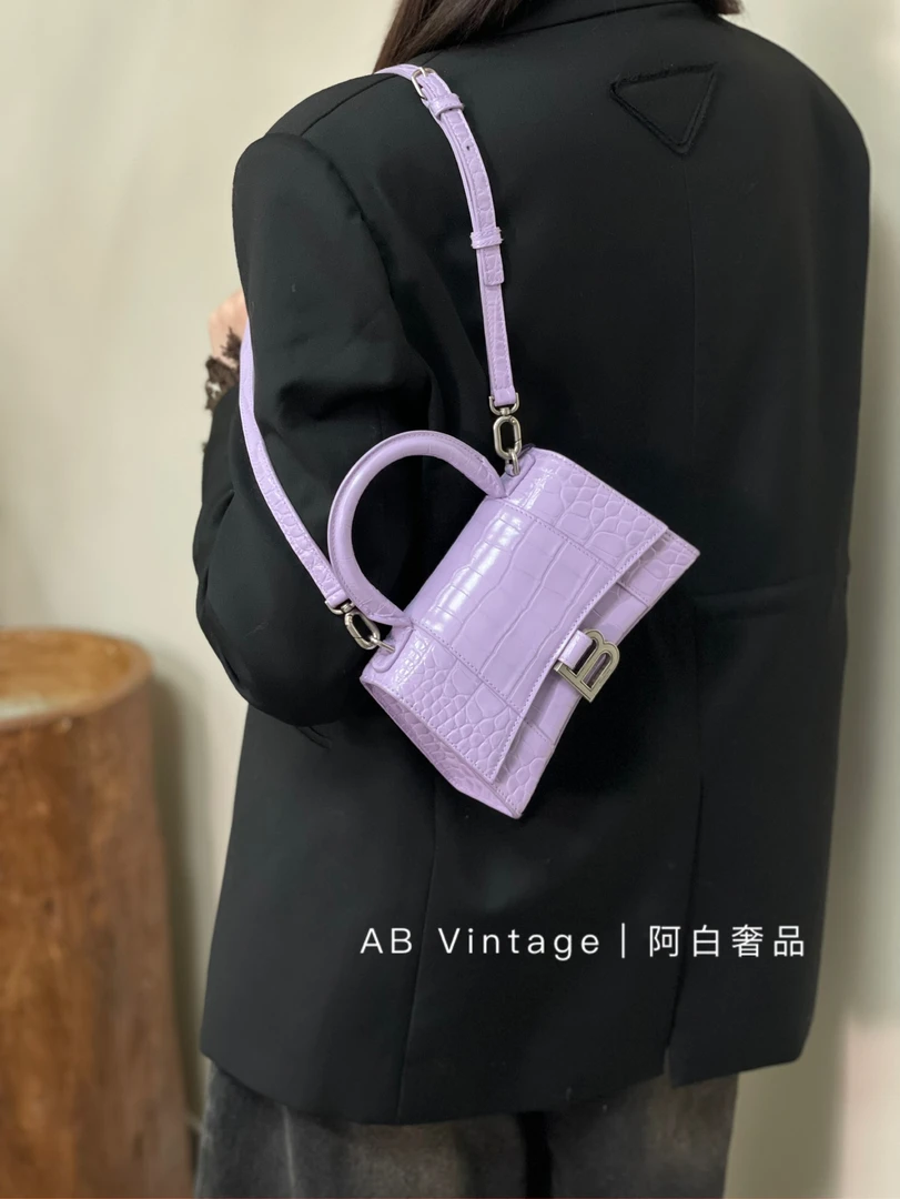 95新 Balenciaga/巴黎世家 阿白奢品/巴黎世家 xs号紫色沙漏包