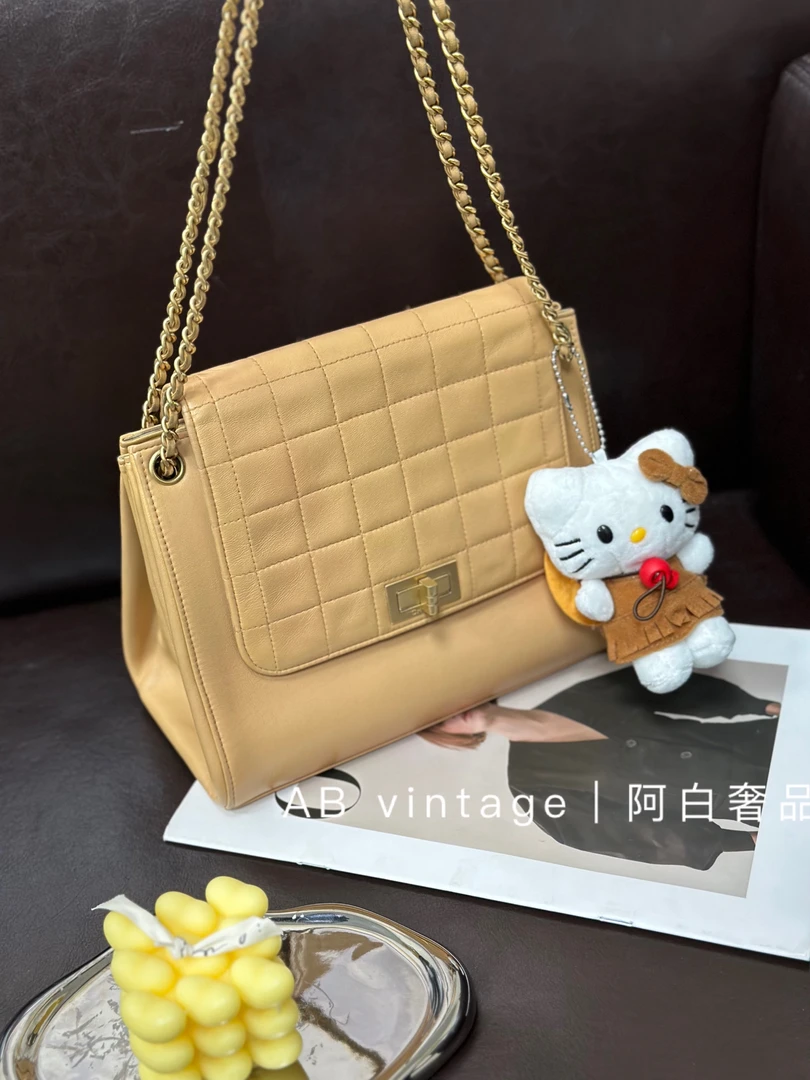 95新 Chanel/香奈儿 阿白奢品/香奈儿 饼干色单肩包