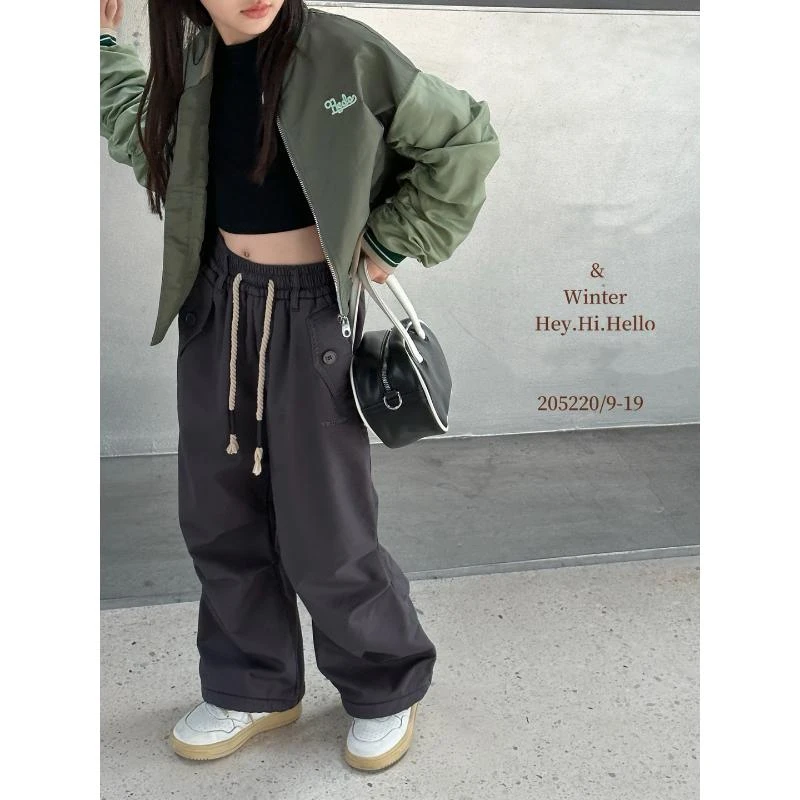 05220高端潮品童装时尚百搭一体绒折叠速干裤B5-5