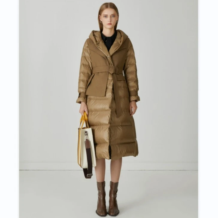 莱芙·艾迪儿连帽羽绒服周韵羽绒服时尚加绒加厚长羽绒服1W4Y68127