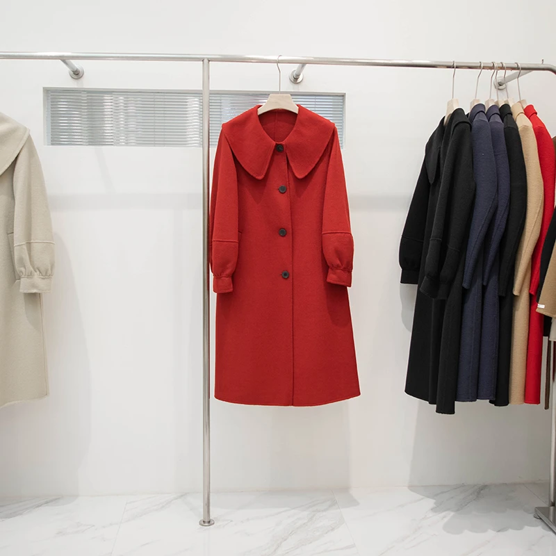 双面羊毛大衣中长款毛呢外套女秋冬