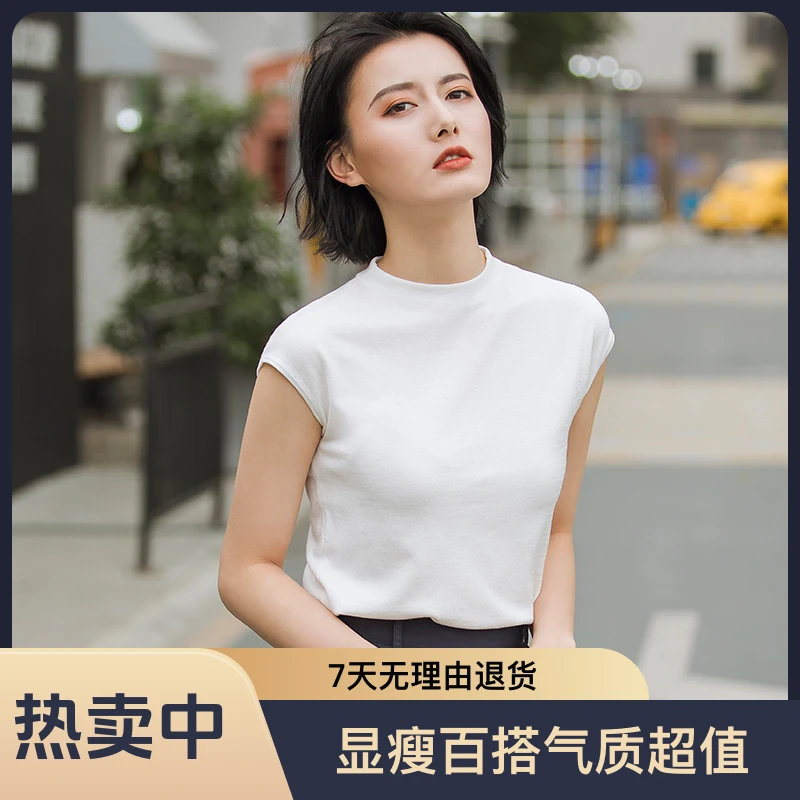 春夏新款设计感薄款显瘦百搭气质圆领短袖针织上衣女BF219022