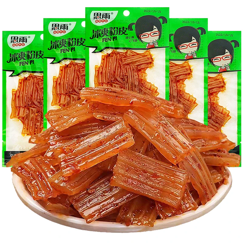 思雨冰爽粉皮面筋爆款辣条90后怀旧美味好吃麻辣凉皮休闲小吃零食