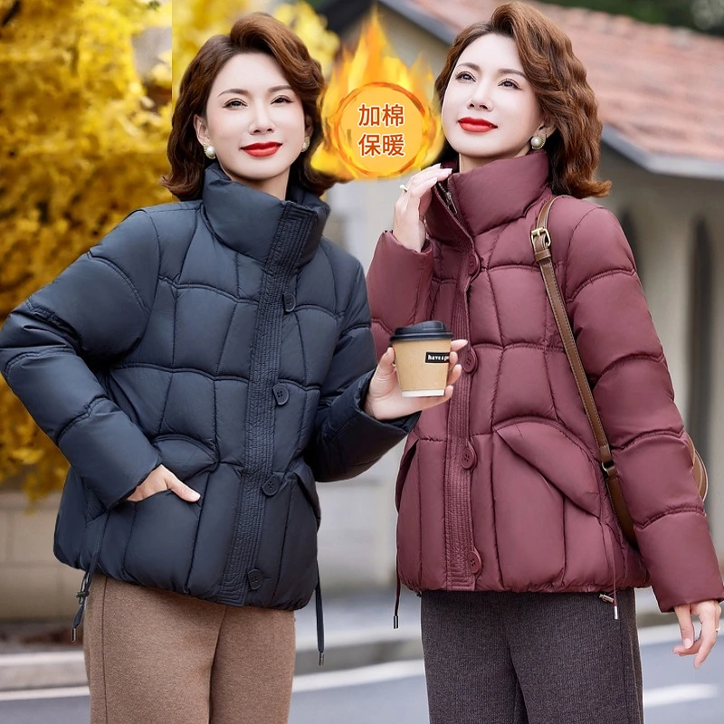 洋气妈妈装棉衣显瘦气质减龄2024冬加棉厚外套显年轻宽松时尚袄子