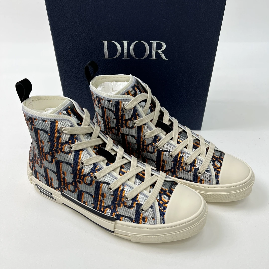 全新未使用 DIOR/迪奥 男士B23时尚休闲百搭高帮重工刺绣帮男鞋
