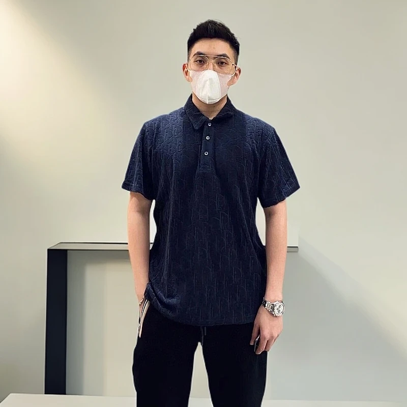 全新未使用 DIOR/迪奥 满印logo男士Polo短袖时尚休闲百搭101971