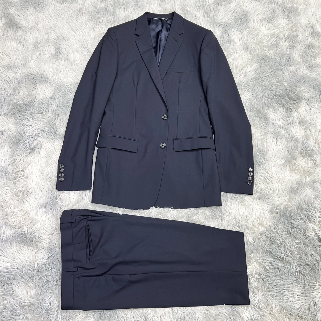 全新未使用 DIOR/迪奥 男士经典时尚修身深蓝色商务套西100419