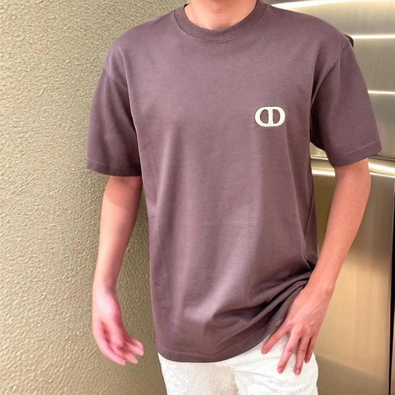 全新未使用 DIOR/迪奥 男士经典时尚纯棉CD刺绣短袖T恤101947