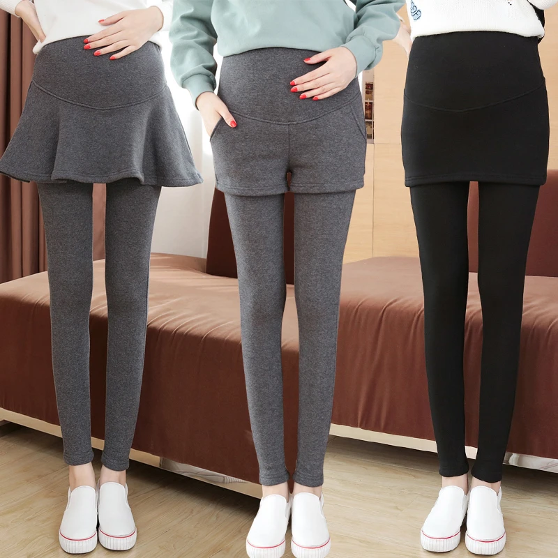 孕妇裤子春秋款2024新款外穿假两件内搭裤高腰包臀裙裤托腹裤裙裤