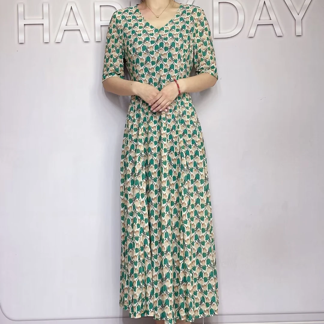 【艳姐服饰】郁金香十大片时尚气质显瘦连衣裙1288