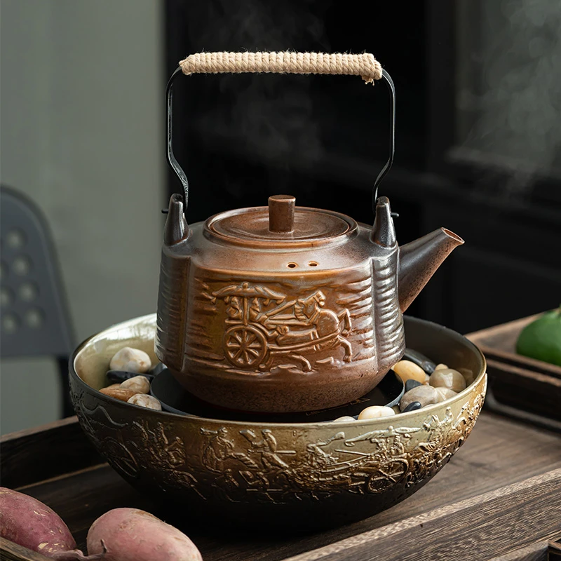 岳恒战国炉+战国壶 围炉煮茶器具全套电陶炉煮茶器套装家用煮水