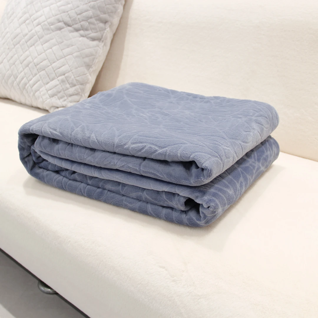 Fugari200*230东方树叶雕花保暖极简双面亲肤款牛奶绒被套t051