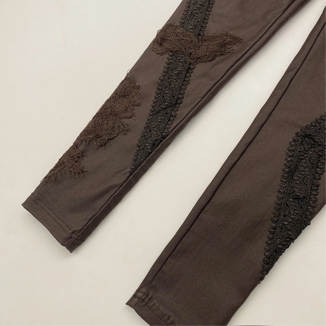 娜三月【大宝推荐】复古涂层手摇蕾丝打底裤8801大弹力磨毛款XY