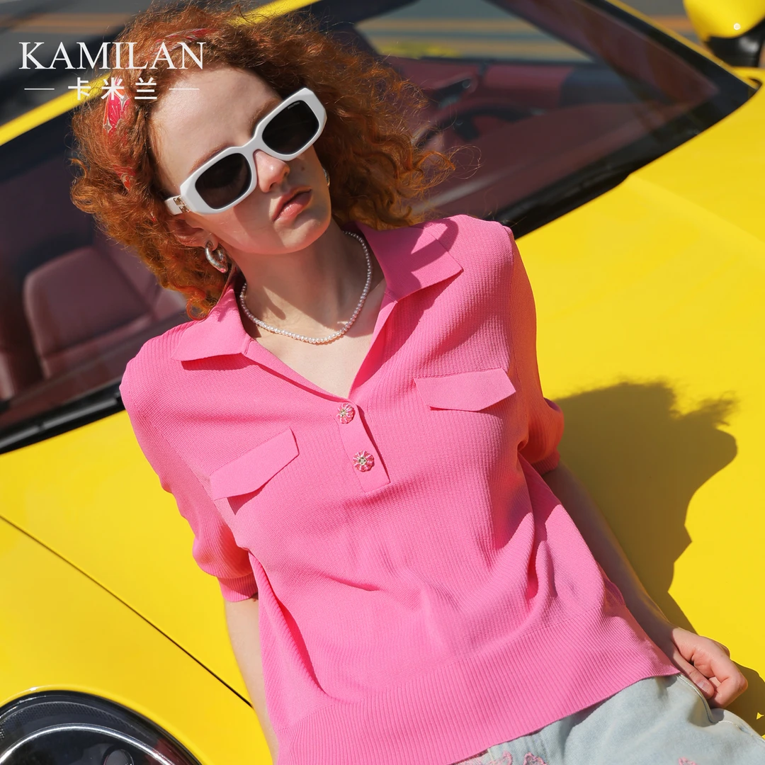 卡米兰2024春夏新款时尚百搭针织衫