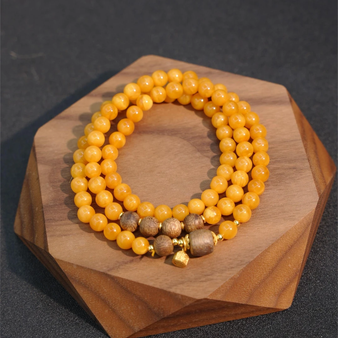 6+老蜡三圈圆珠手串-JHH7825004多样性发一件