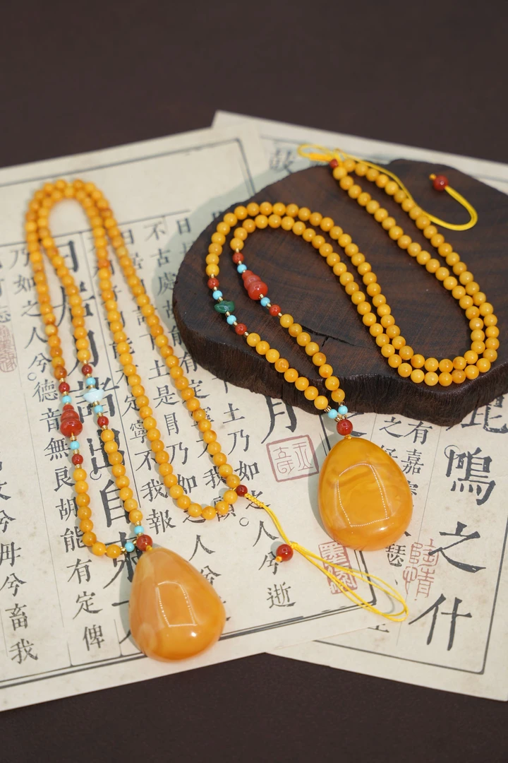 4+帝王黄花蜡水滴吊坠JHH18215918多样性发一件