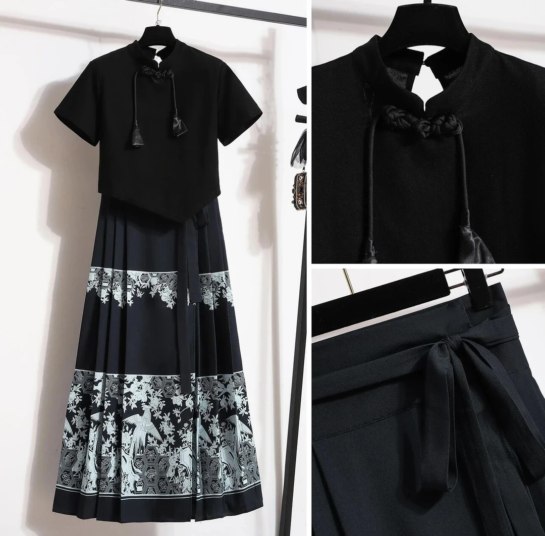 新款时尚百搭连衣裙夏季开叉连衣裙显瘦气质