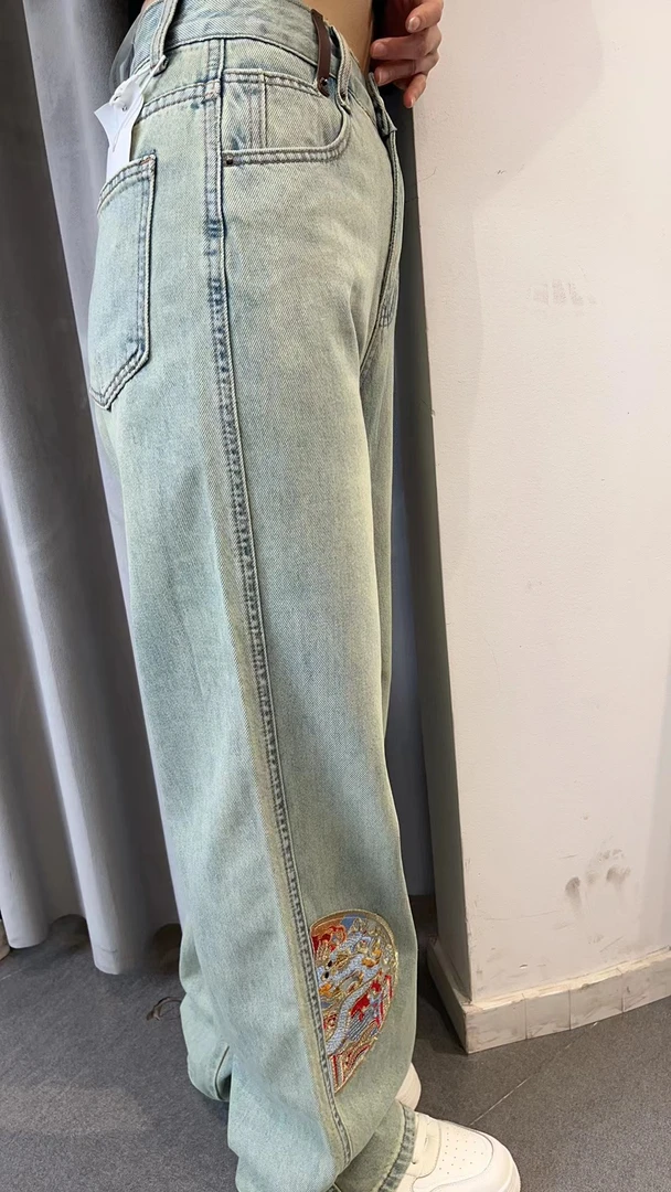 牛仔裤时尚百搭阔腿裤