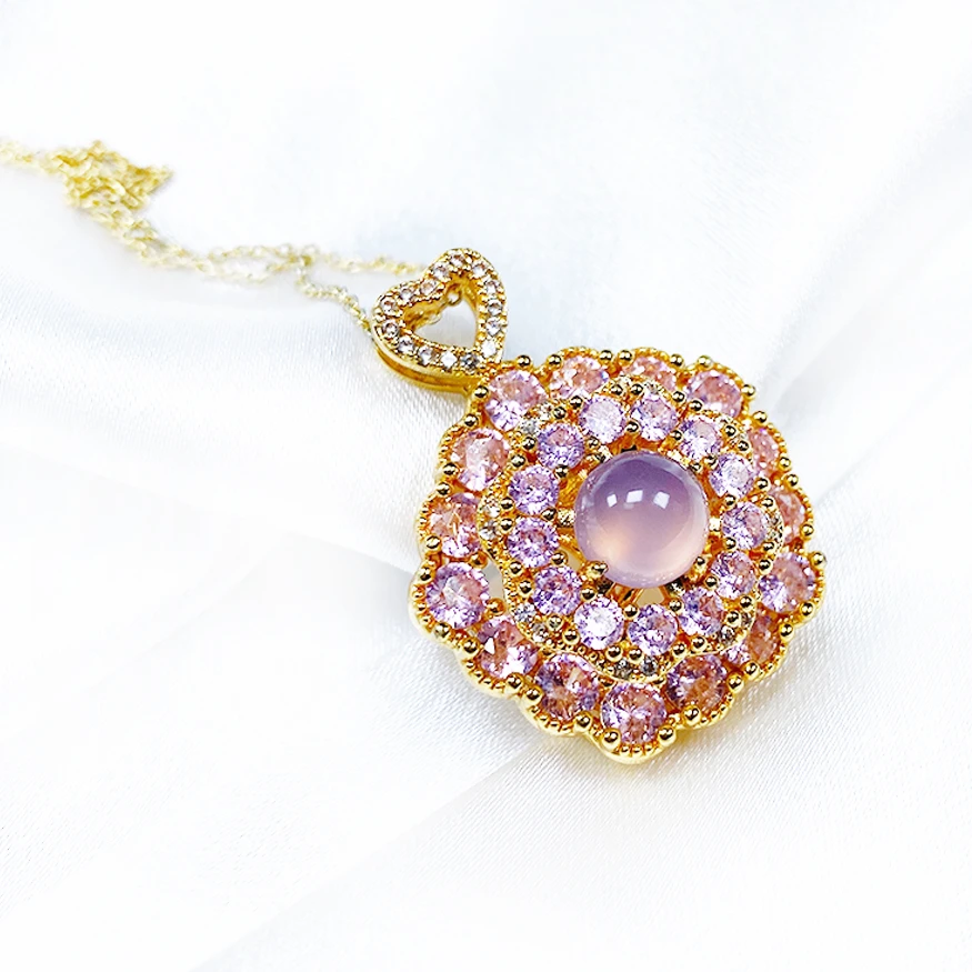 【小满】（12号）粉紫色玉髓吊坠多样性一件发货