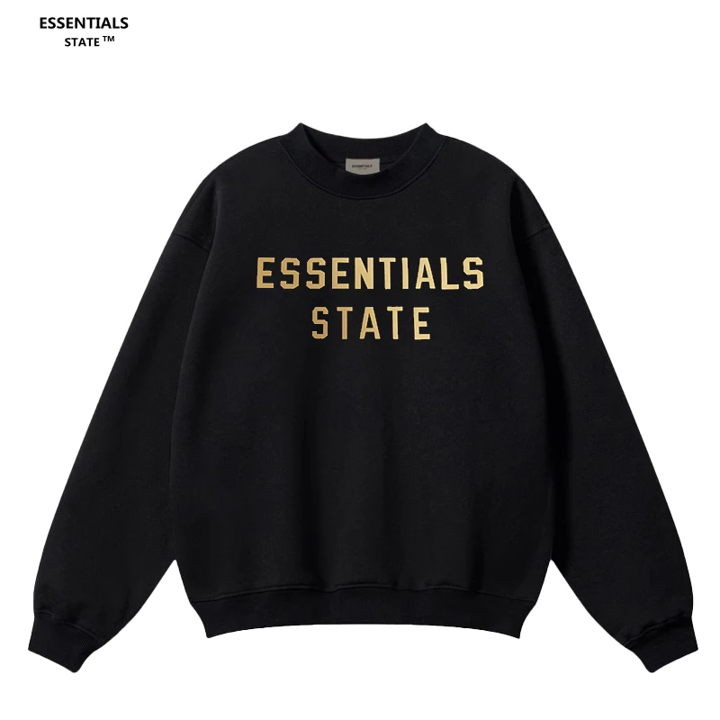 ESSENTIALS STATE复线2024秋冬圆领卫衣男重磅加绒款美式情侣上衣