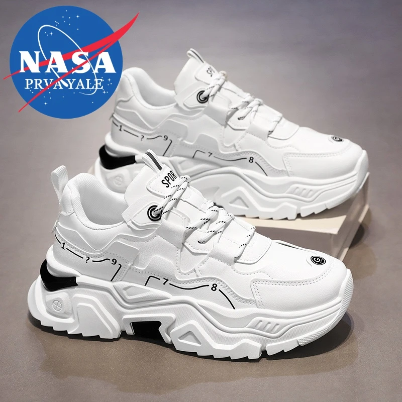 NASA联名男鞋夏季透气2025新款休闲小白鞋潮鞋跑步运动鞋男士厚底
