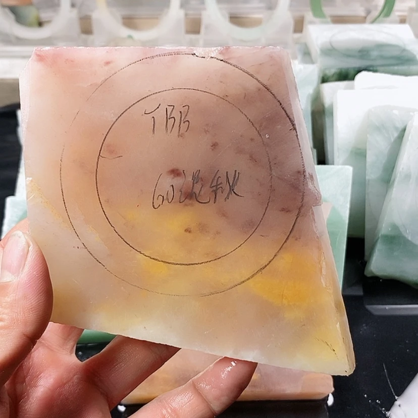 【闪购商品】石英质玉（金丝玉）手镯未镶嵌T*B加工定制