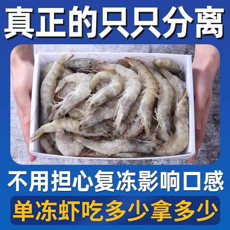 海水大虾盐冻净厄瓜多尔白虾特大号(2030)生鲜进口冷冻生鲜