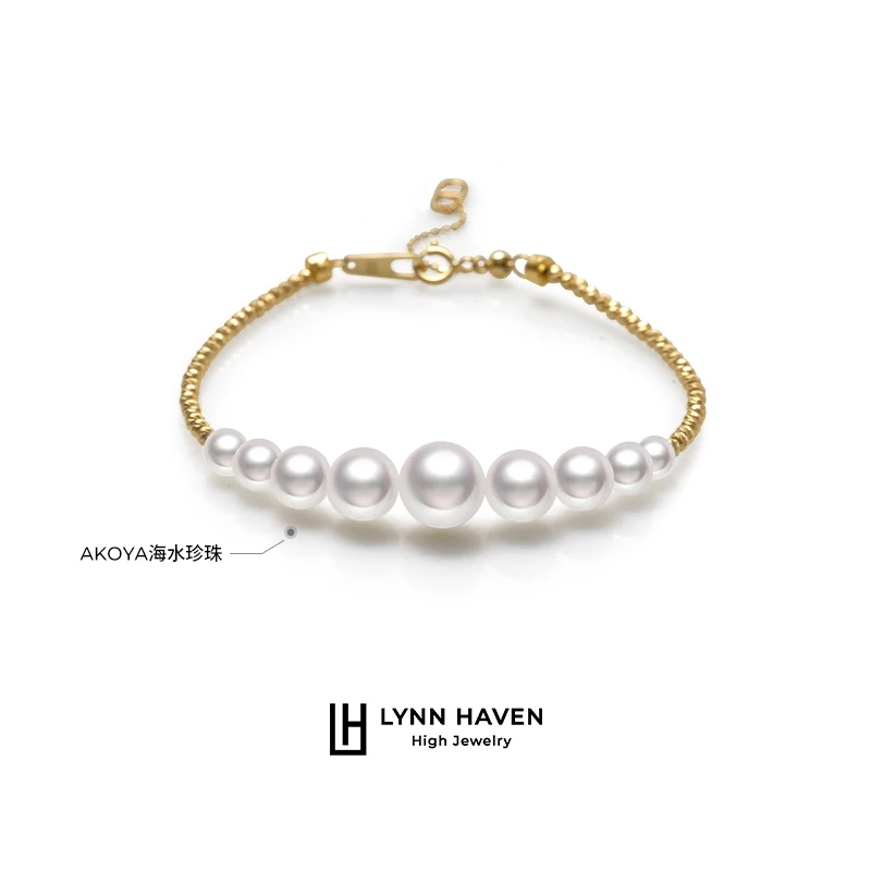 LYNNHAVEN麟玟【小雪】Akoya海水珍珠手链18K金女送礼INS时尚款