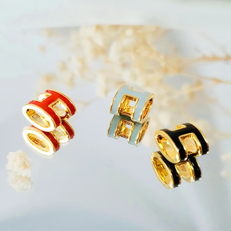 18K金经典小H字母配件（多样性发一件）G6882