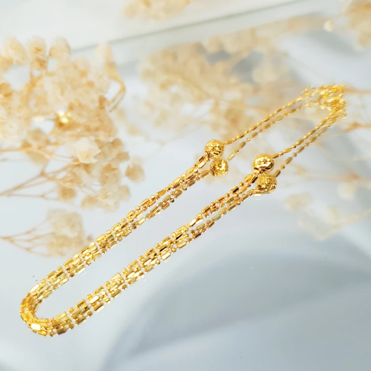 18K金双层万能多功能延长链半链（15cm-28cm可调节） G7154