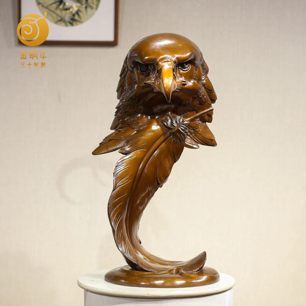 金蜗牛85#鹰首紫铜铜器居家玄关办公室书房摆件礼品铜工艺品
