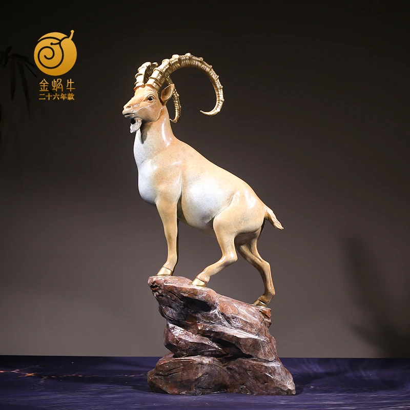 金蜗牛45#领头羊彩铜铜器居家玄关办公室书房摆件礼品铜工艺品