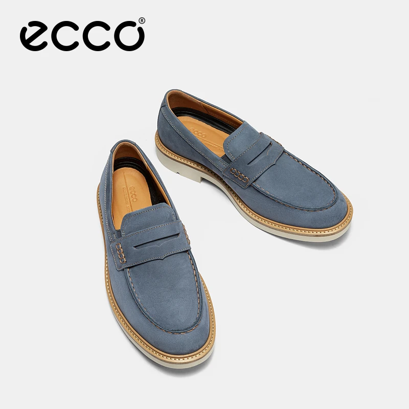 ECCO爱步【伦敦】一脚蹬男鞋度假增高透气商务休闲真皮乐福鞋525654