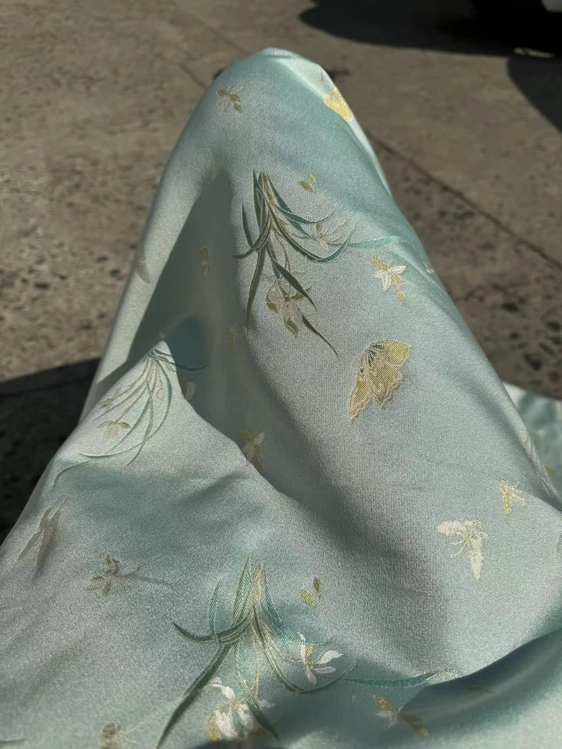 李德喜【蝴蝶兰花蝴蝶】38姆米四重维宋锦面料现货发（无退换）