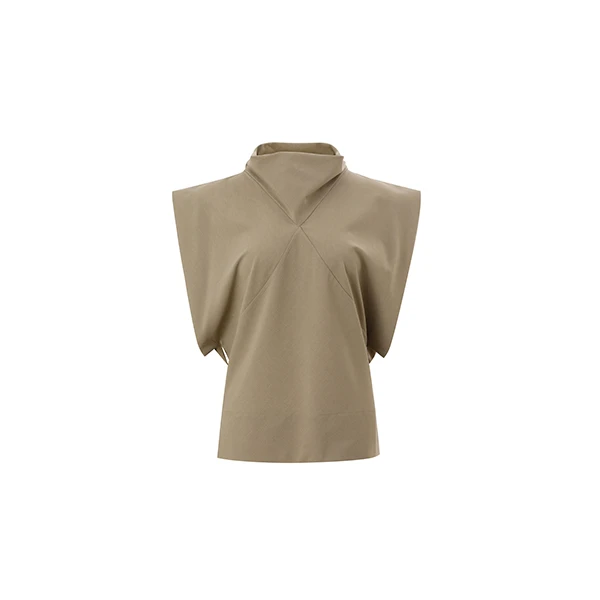 Auuuu/UNCODED新款气质小众设计感卡其色T恤KWSRY4N268