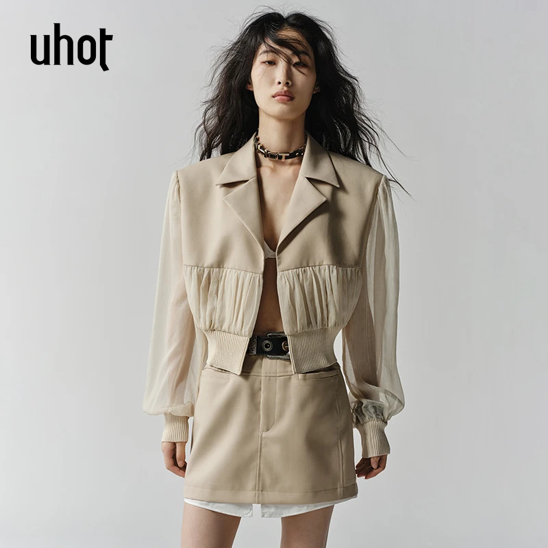 Auuuu/uhot 夏季轻薄设计感卡其色短外套 UWSRC2W199