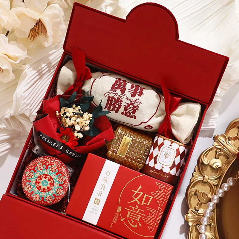 伴手礼伴娘礼盒中国风婚礼珊瑚绒高档实用结婚礼物送宾客套盒回礼