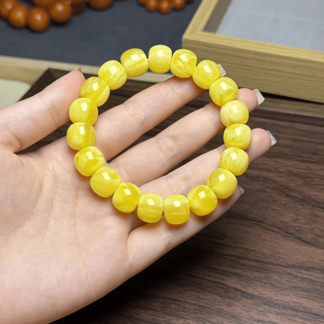 正品保障白花BH12精品轻奢百搭款苹果珠手串12mm